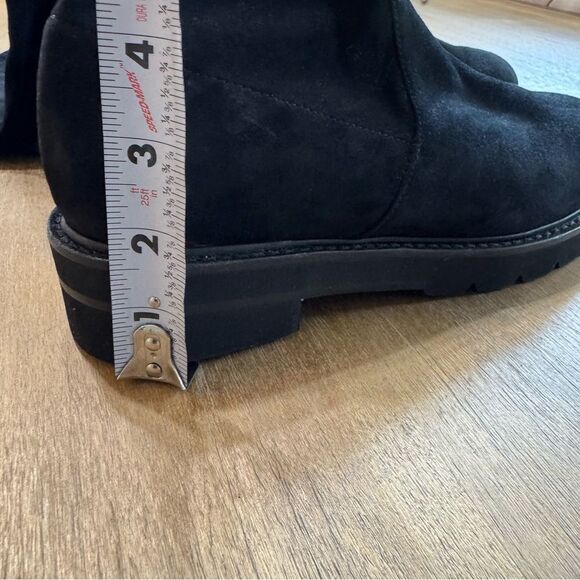 Stuart Weitzman Lowland Lift Stretch Suede Over the Knee Boots Black Size 7c - Picture 6 of 16